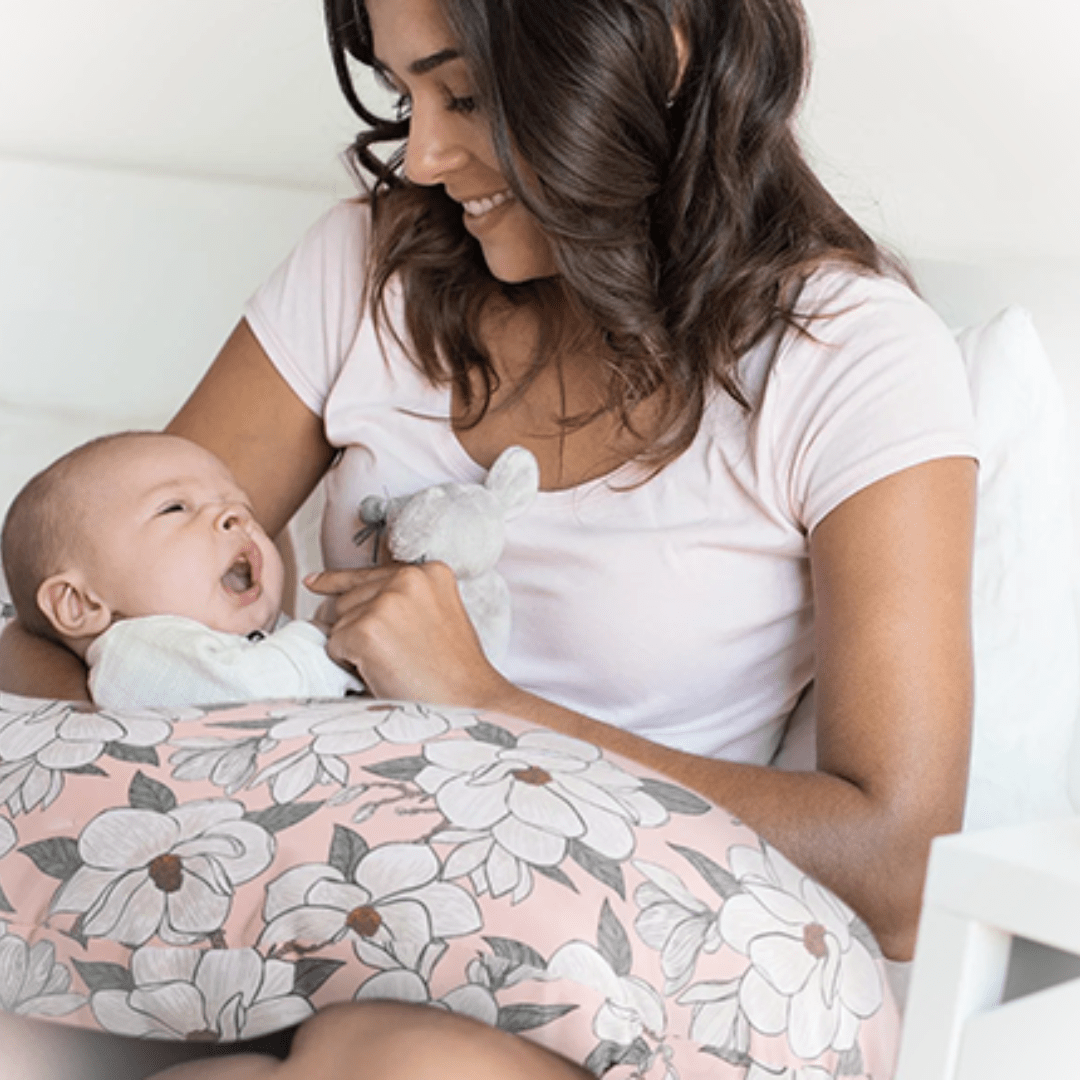 Lemon Flowers Nursing Pillow Cover – Soft, Breathable Cover With Hidden Zipper For 22x18x6 Inch Breastfeeding Pillows