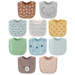 Soft Neutral Baby Boy or Girl Bibs Set of 10