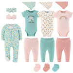 Carefree Floral Baby Girl Clothing Gift Set, 15-Piece