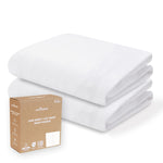 White Organic Cotton Crib Sheets for Baby Boys and Girls, 2-Pack