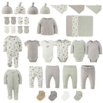Layette Gift Set for Baby Boys and Girls, Soft Safari, 30-Piece