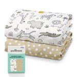 Earth Safari Bassinet Sheets for Baby Boys and Girls, 2-Pack
