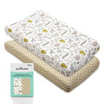 Earth Safari Changing Pad Covers for Baby Boys and Girls, 2-Pack