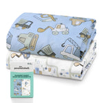 Construction Bassinet Sheets for Baby Boys, 2-Pack