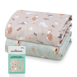 Woodland Story Bassinet Sheets for Baby Boys and Girls, 2-Pack