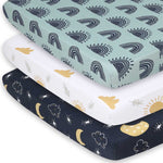 Day and Night Playard Mini Crib Sheets, 3-Pack