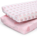 Pink Elephants & Hearts Changing Pad Covers