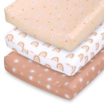 Boho Rainbow Baby Girl or Boy Changing Pad Covers Set of 3