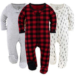 Buffalo Moose Baby Sleepers for Boys or Girls Set of 3