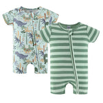 Green Dino Baby Boy Rompers