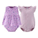 Lilac Stars Baby Girl Rompers