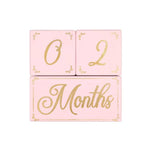 Pink and Gold Milestone Blocks