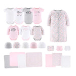 Pink, Grey Baby Layette Gift Set, 23 Piece