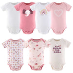 Rainbow Safari Baby Girl Short Sleeve Bodysuits