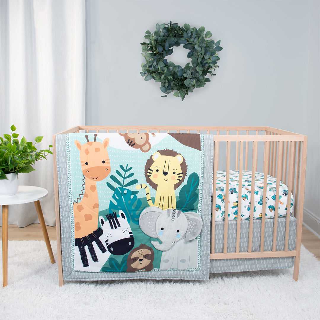 Safari Adventures Piece Baby Crib Bedding Set - Main Image
