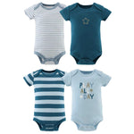 Star Stripe Baby Boy Bodysuits, 4 Pack Set
