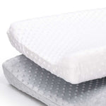Gray & White Minky Baby Changing Pad Covers Set of 2