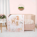 Fairytale Forest 3 Piece Baby Crib Bedding Set for Girls