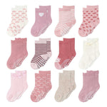 Blush/Mauve Organic Baby Girl Socks, 12-Pack