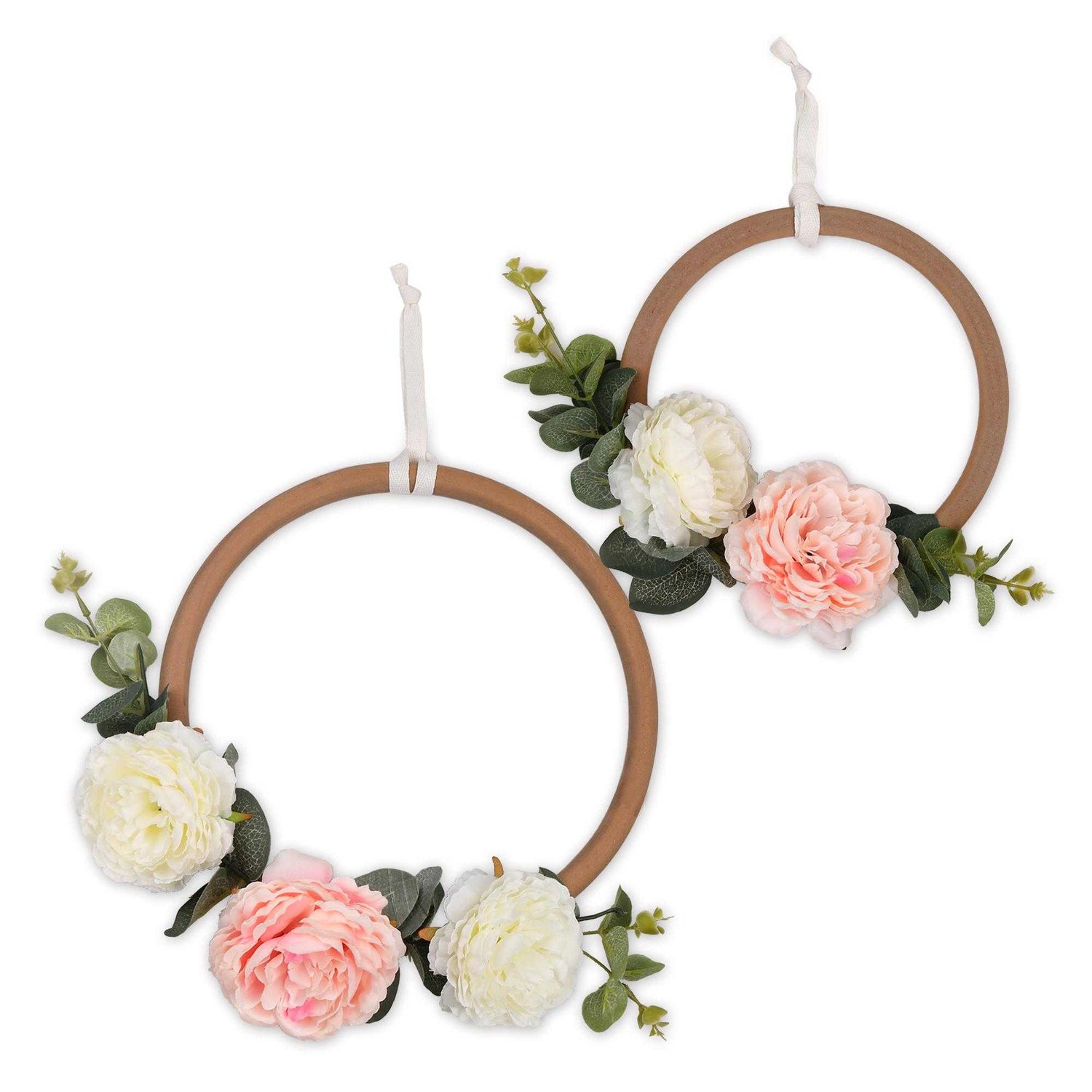 Farmhouse 2 Piece Floral Ring Wall Décor
