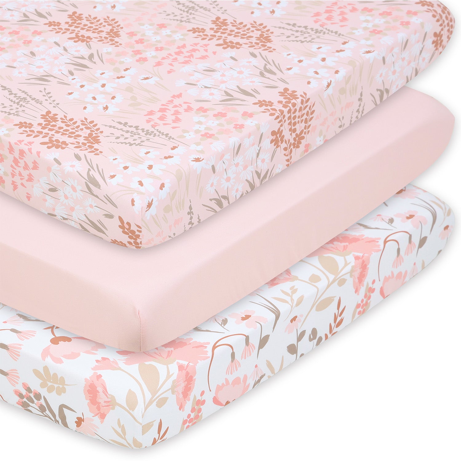 Whimsical Floral Playard Mini Crib Sheets, 3-Pack