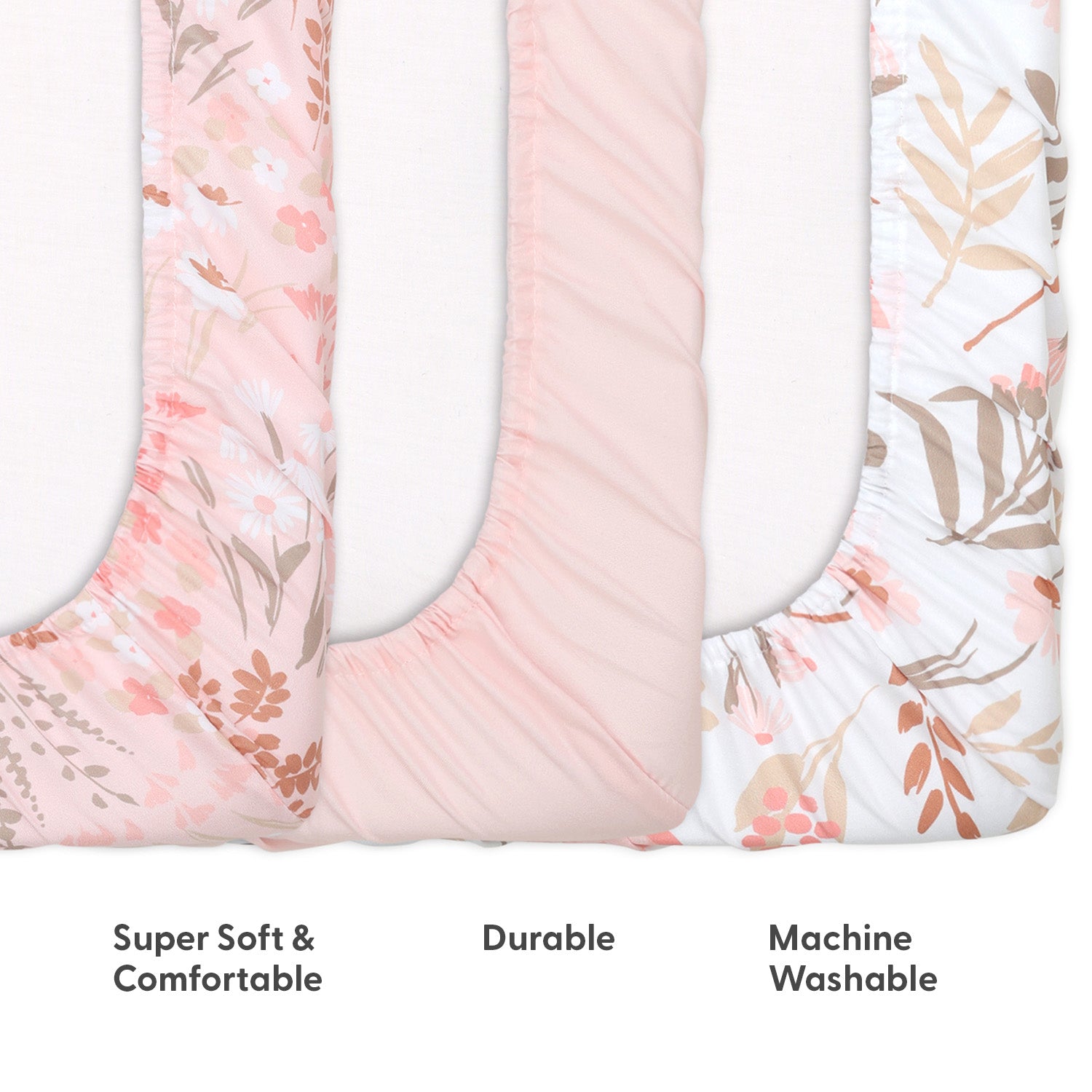 Whimsical Floral Playard Mini Crib Sheets, 3-Pack
