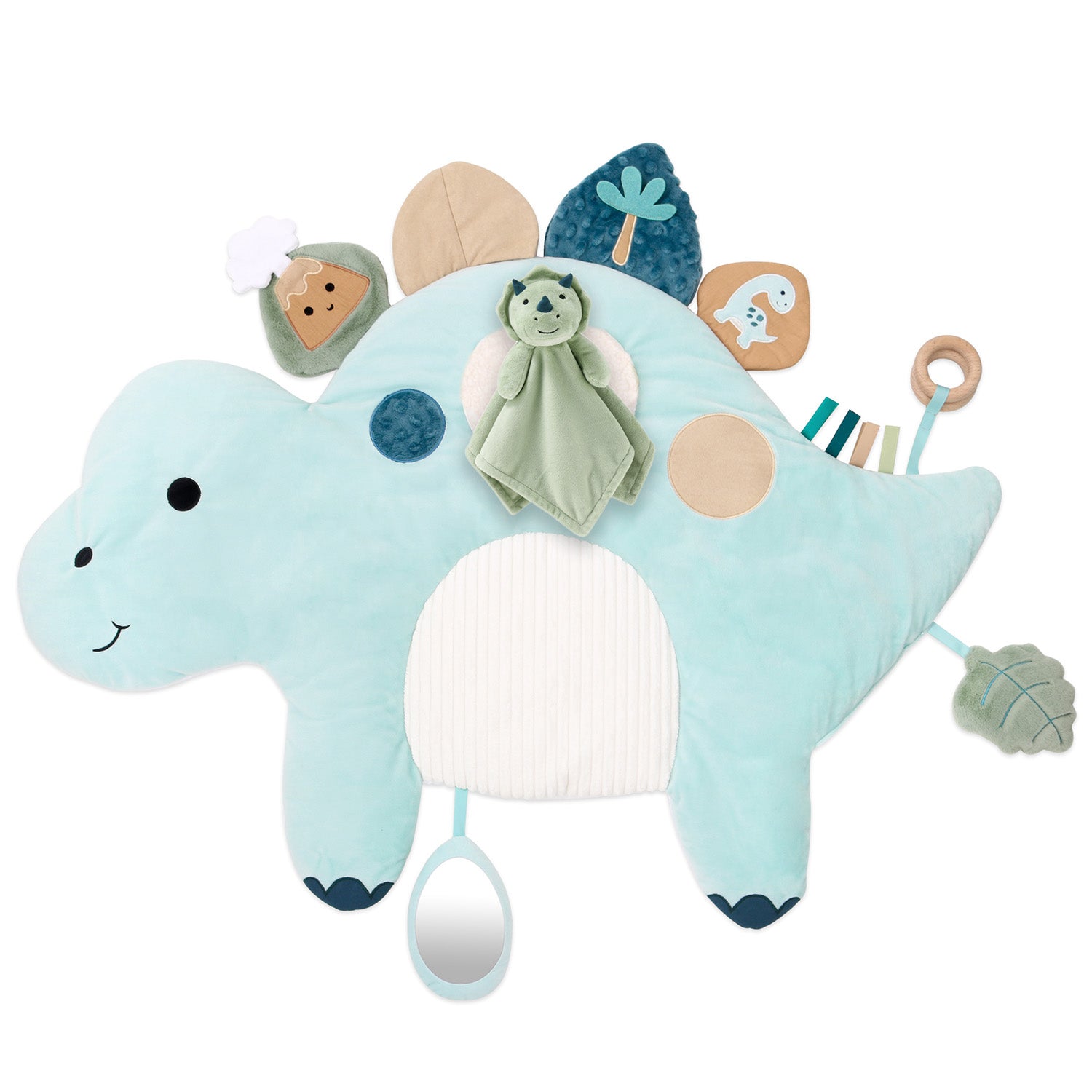 Tummy Time Mat and Baby Lovey Security Blanket - Dinosaur The Peanutshell