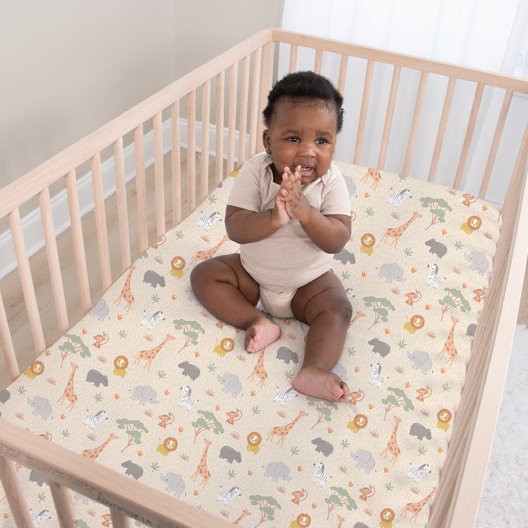 Elephant Safari 3-Piece Crib Bedding Set The Peanutshell