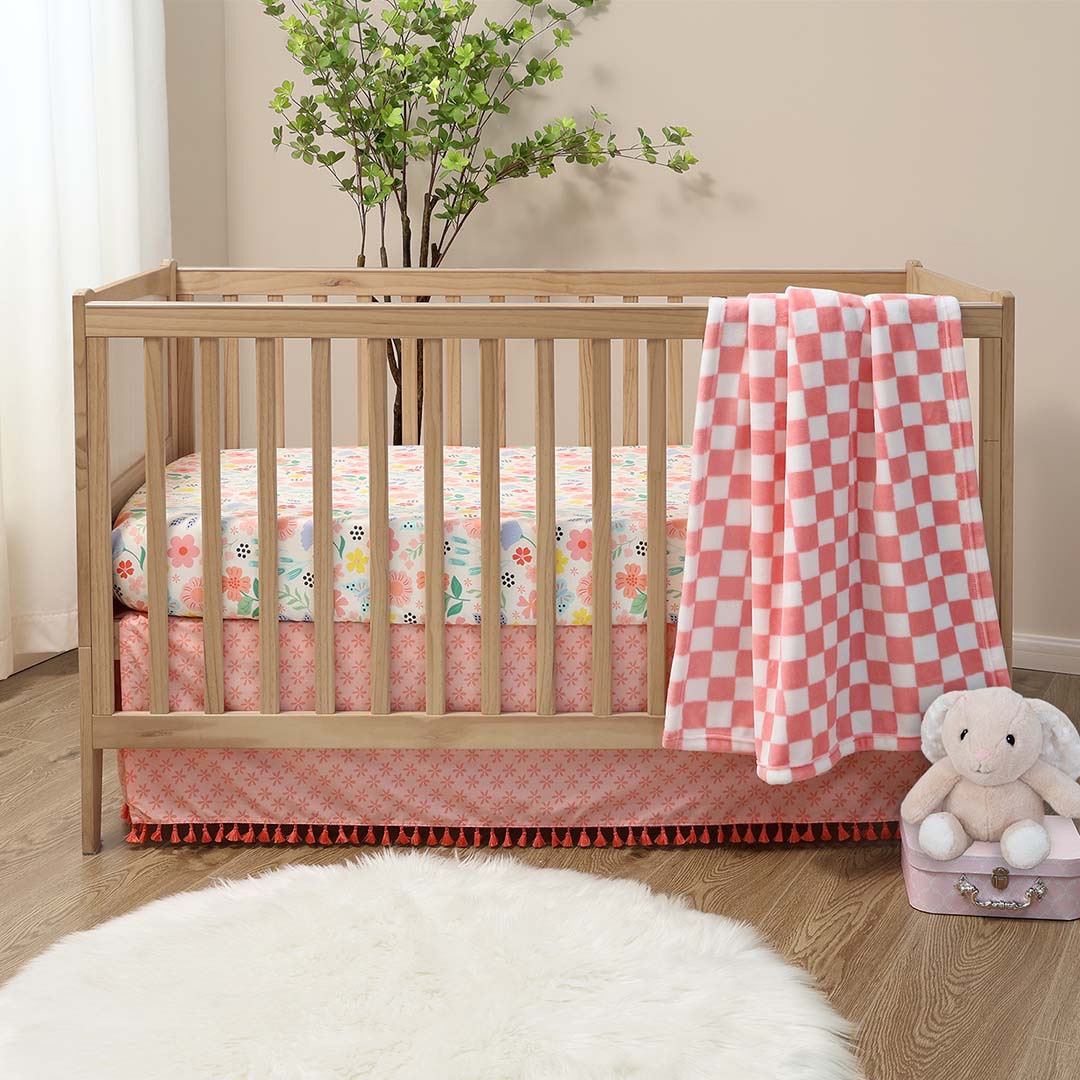 Wildflower Boho Floral 3-Piece Crib Bedding Set The Peanutshell