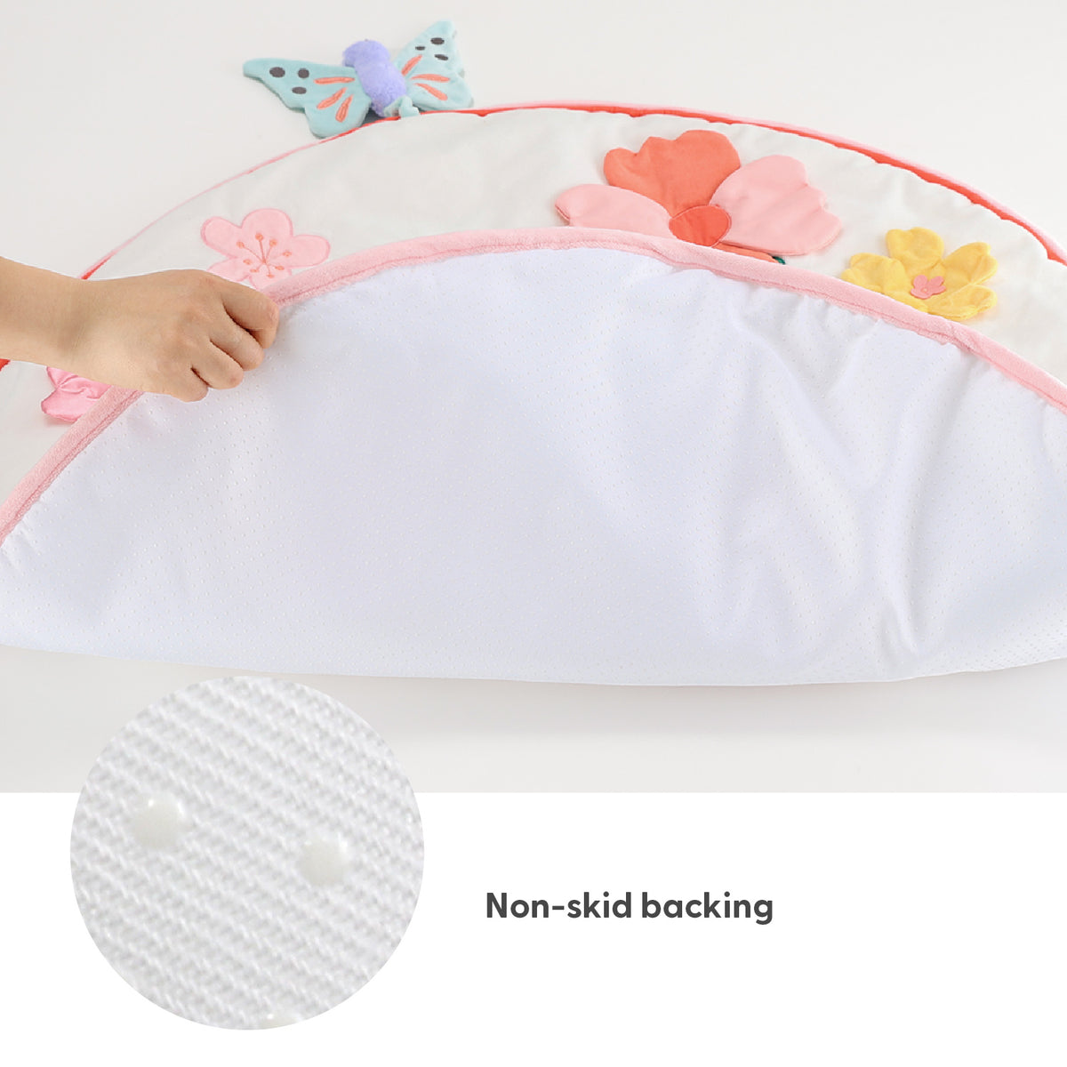 Tummy Time Mat and Baby Lovey Security Blanket - Pink Floral Farallon Brands