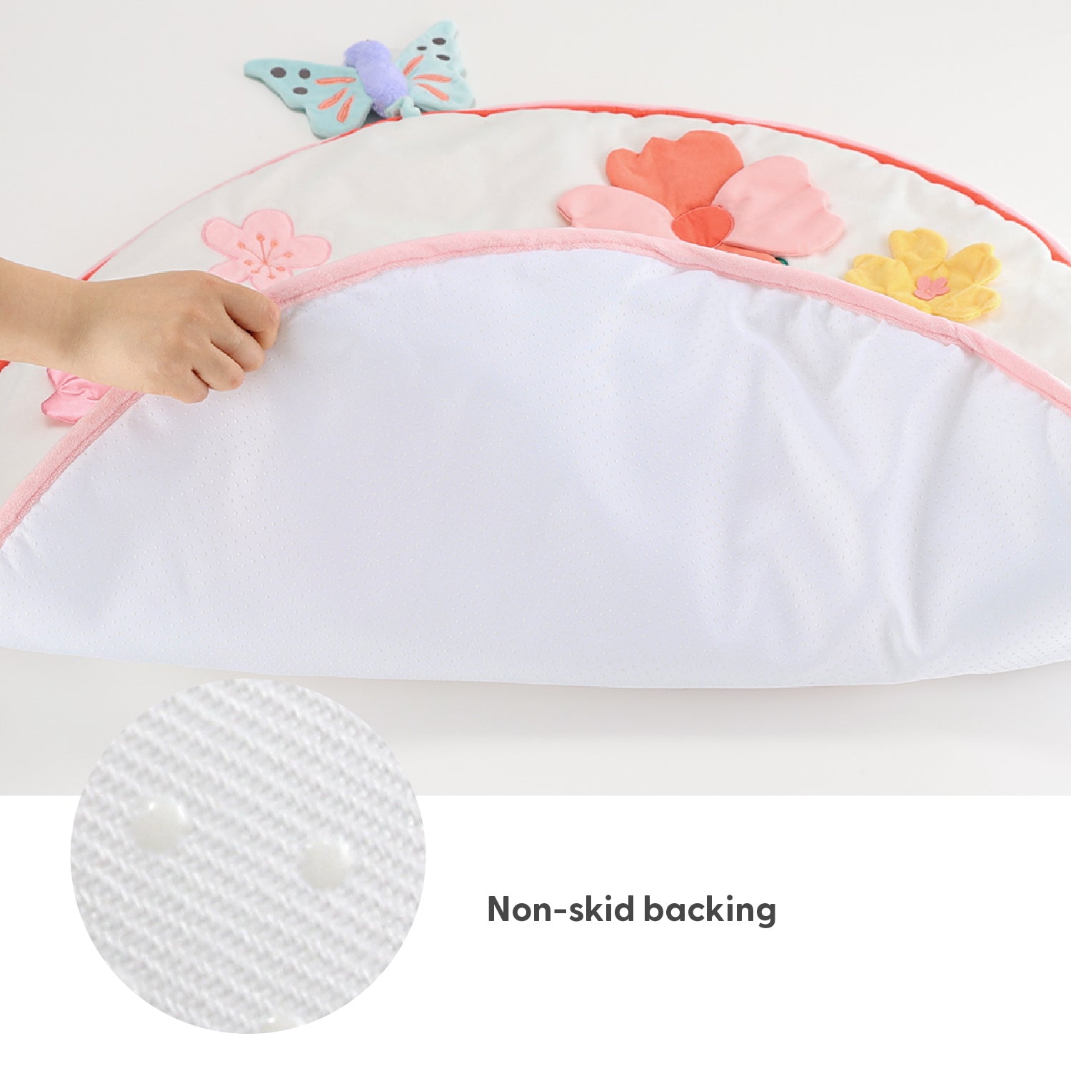 Tummy Time Mat and Baby Lovey Security Blanket - Pink Floral Farallon Brands