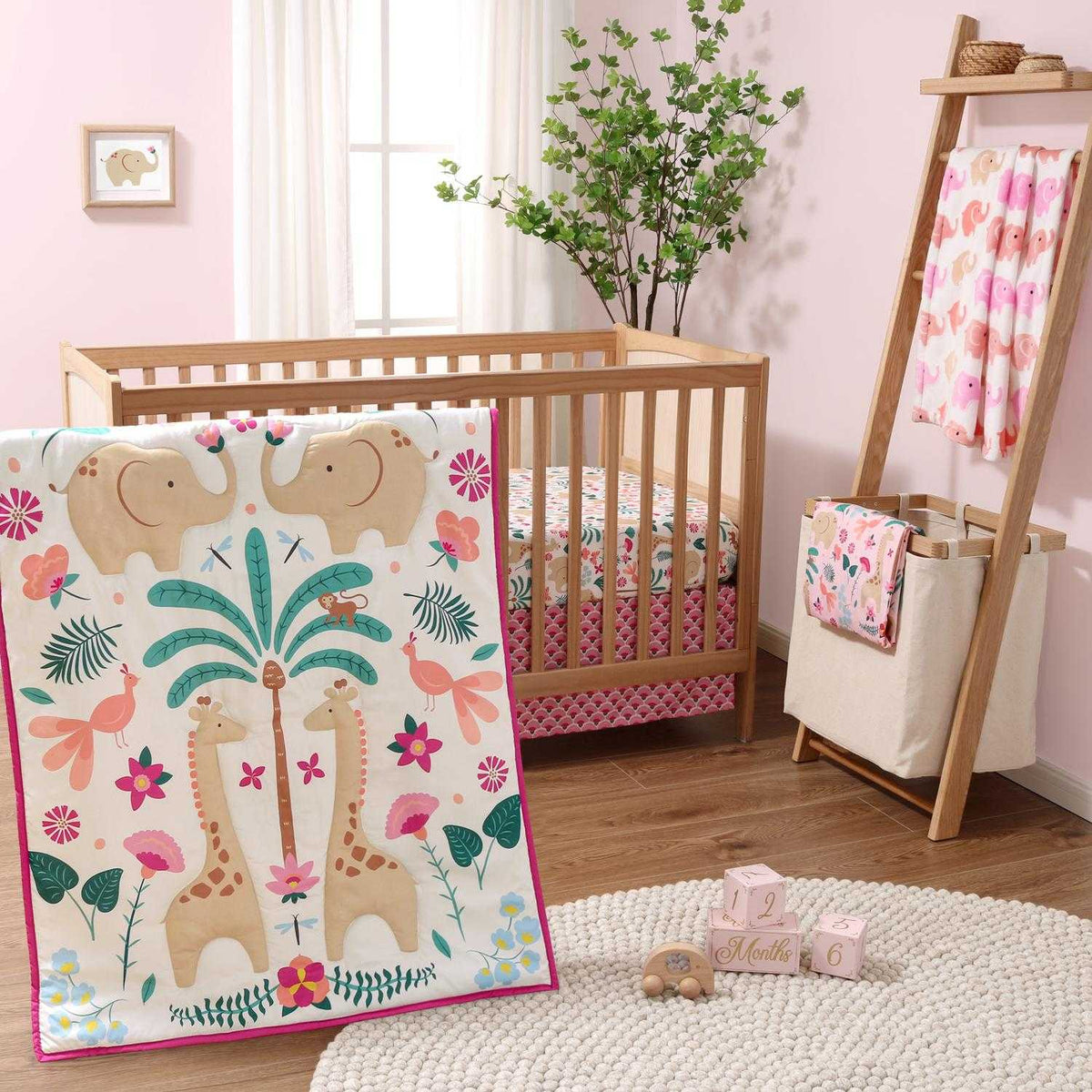 summer infant crib bedding sets Bright Safari 5-Piece Crib Bedding Set, Botanical Paradise
