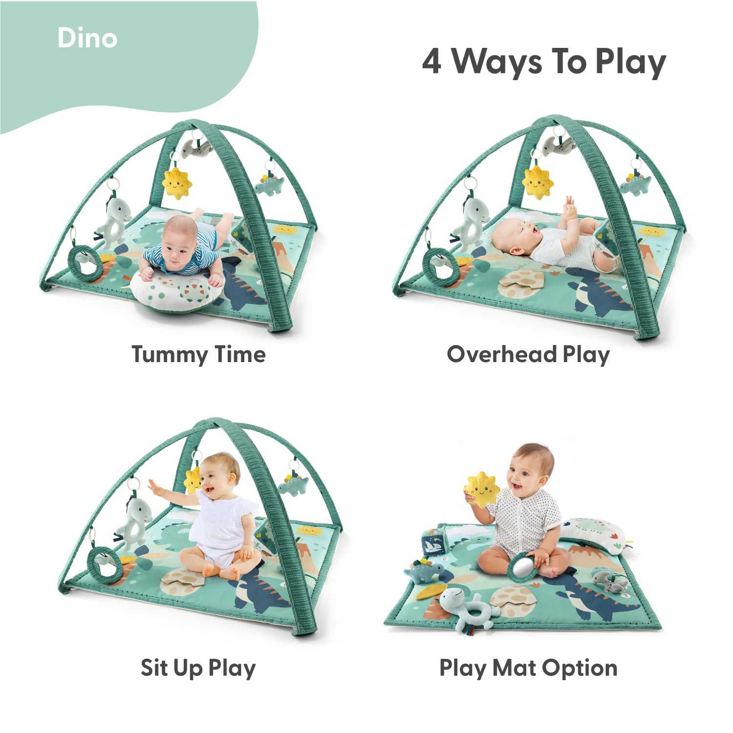Dino 7-in-1 Baby Activity Gym Playmat for Learning