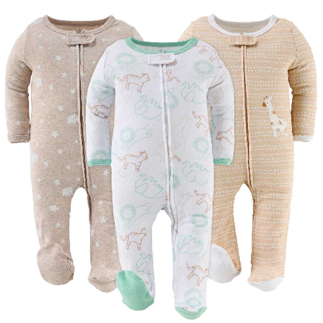 Serene Safari Footed Baby Sleepers for Boys and GirlsSerene Safari Footed Baby Sleepers for Boys and Girls