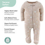 Serene Safari Footed Baby Sleepers for Boys and Girls