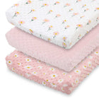 Blush Daisy Plush Minky 3-P...