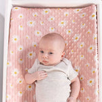 Blush Daisy Plush Minky 3-Pack Changing Pad CoversBlush Daisy Plush Minky 3-Pack Changing Pad Covers