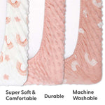 Rainbow Floral Plush Minky 3-Pack Changing Pad Covers