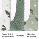 Green Dino Plush Minky 3-Pack Changing Pad Covers