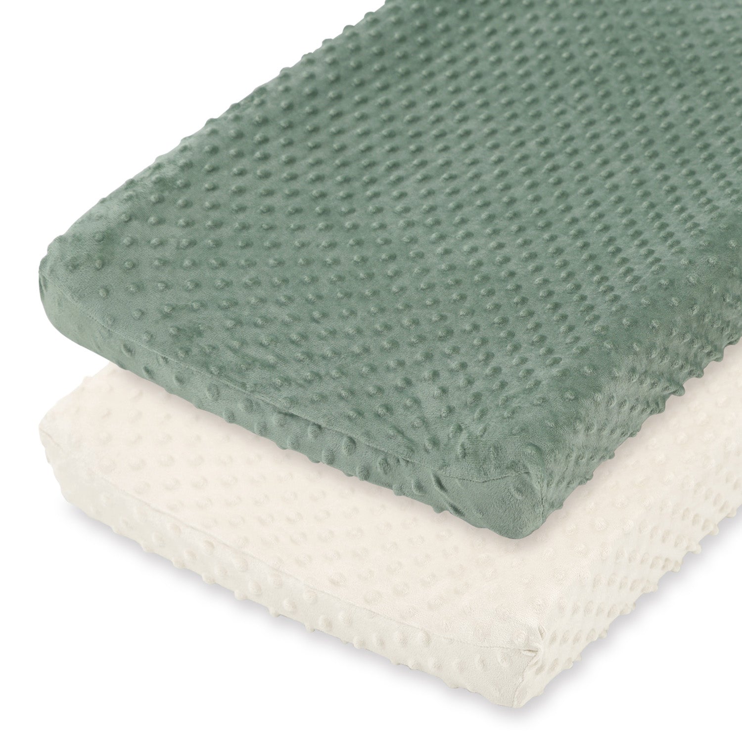 Minky Dot Sage Ultra Soft Baby Mat Cover for Boys and Girls, 2 Pack