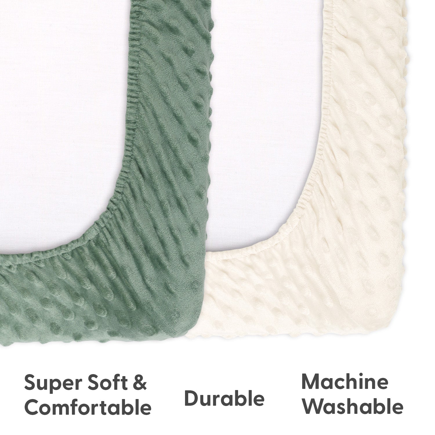 Minky Dot Sage Ultra Soft Baby Mat Cover for Boys and Girls, 2 Pack