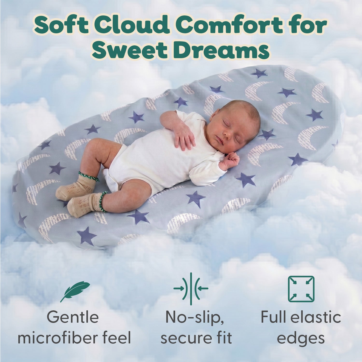 Soft Cloud Baby Bassinet Sheets, 4-Pack