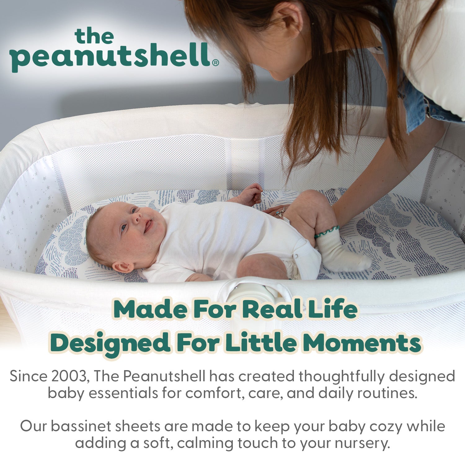 Soft Cloud Baby Bassinet Sheets, 4-Pack