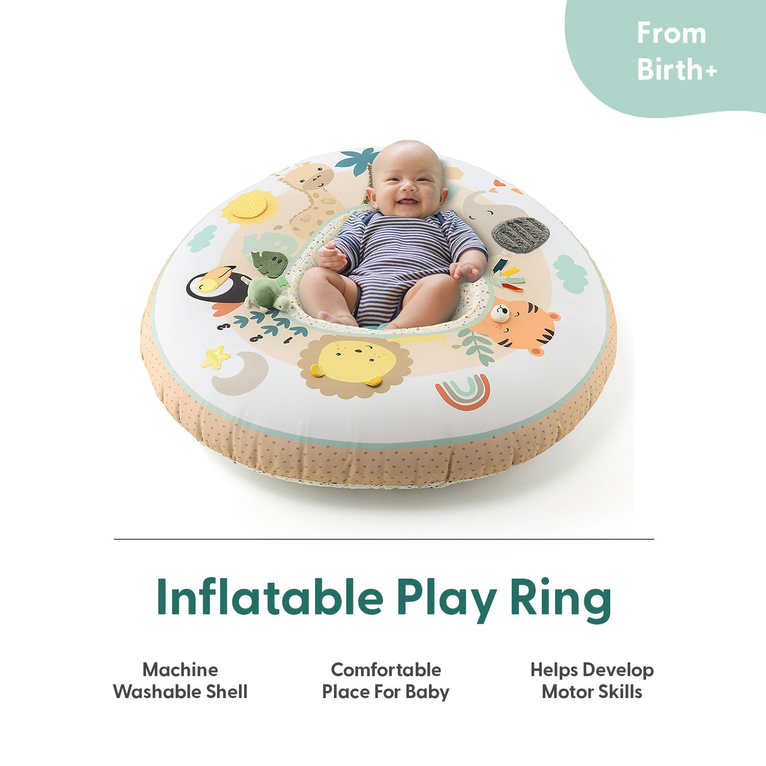 Inflatable Play Ring Activity Center - Beige Safari