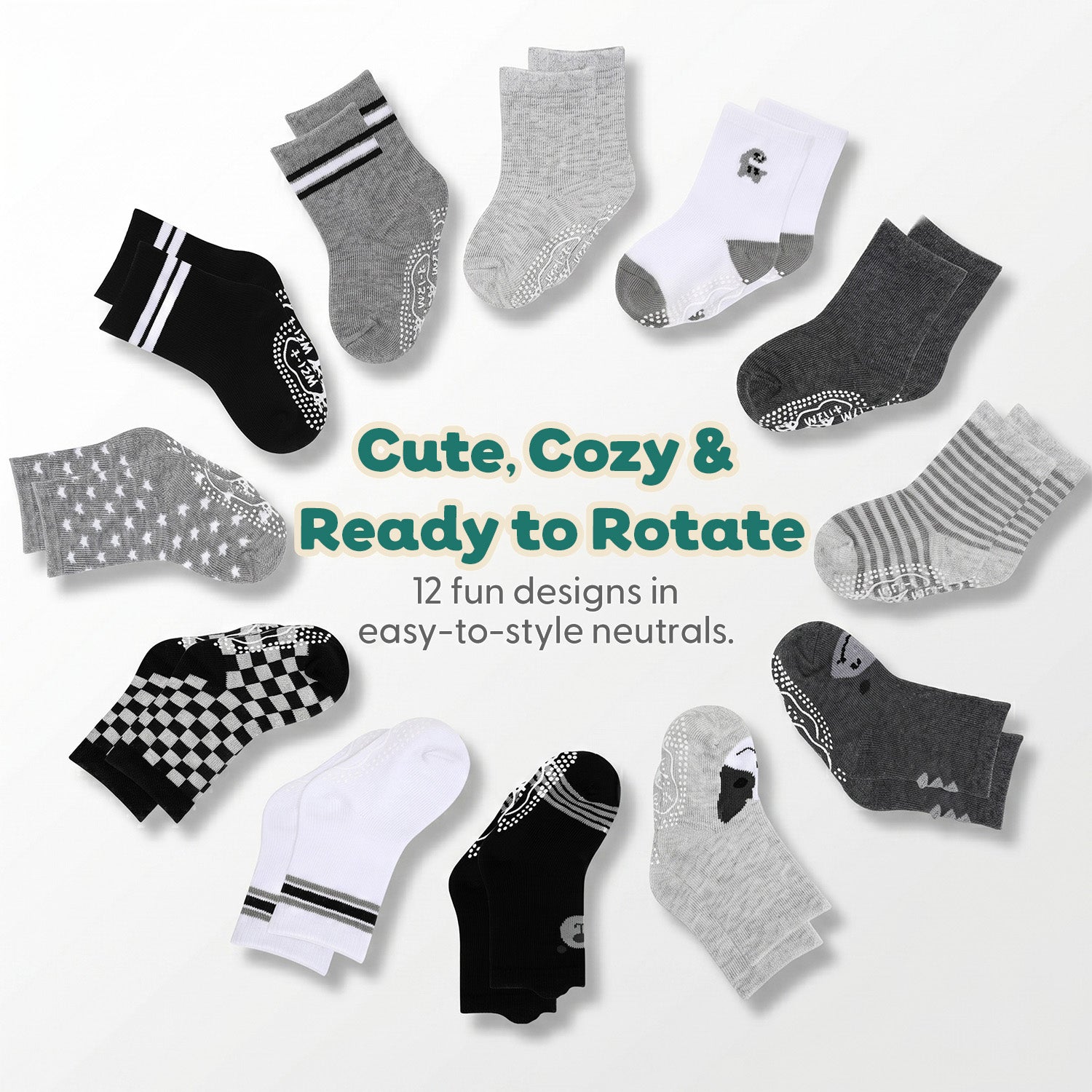 Baby Boys 12pk Organic Cotton Socks, Boy Buddies