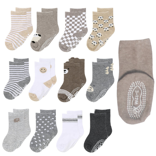 Baby Boys and Girls 12pk Organic Cotton Socks, Soothing Neutrals