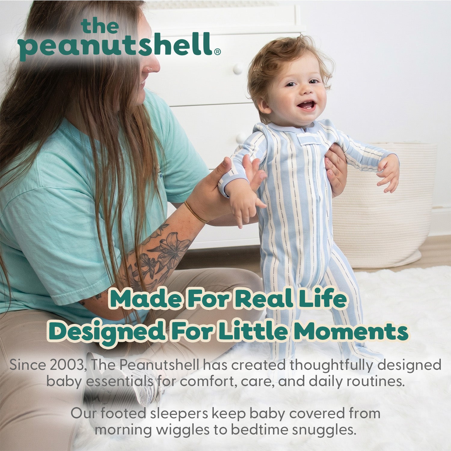 Soft Nautical Footed Baby Sleepers for Boys and Girls, 3-Pack