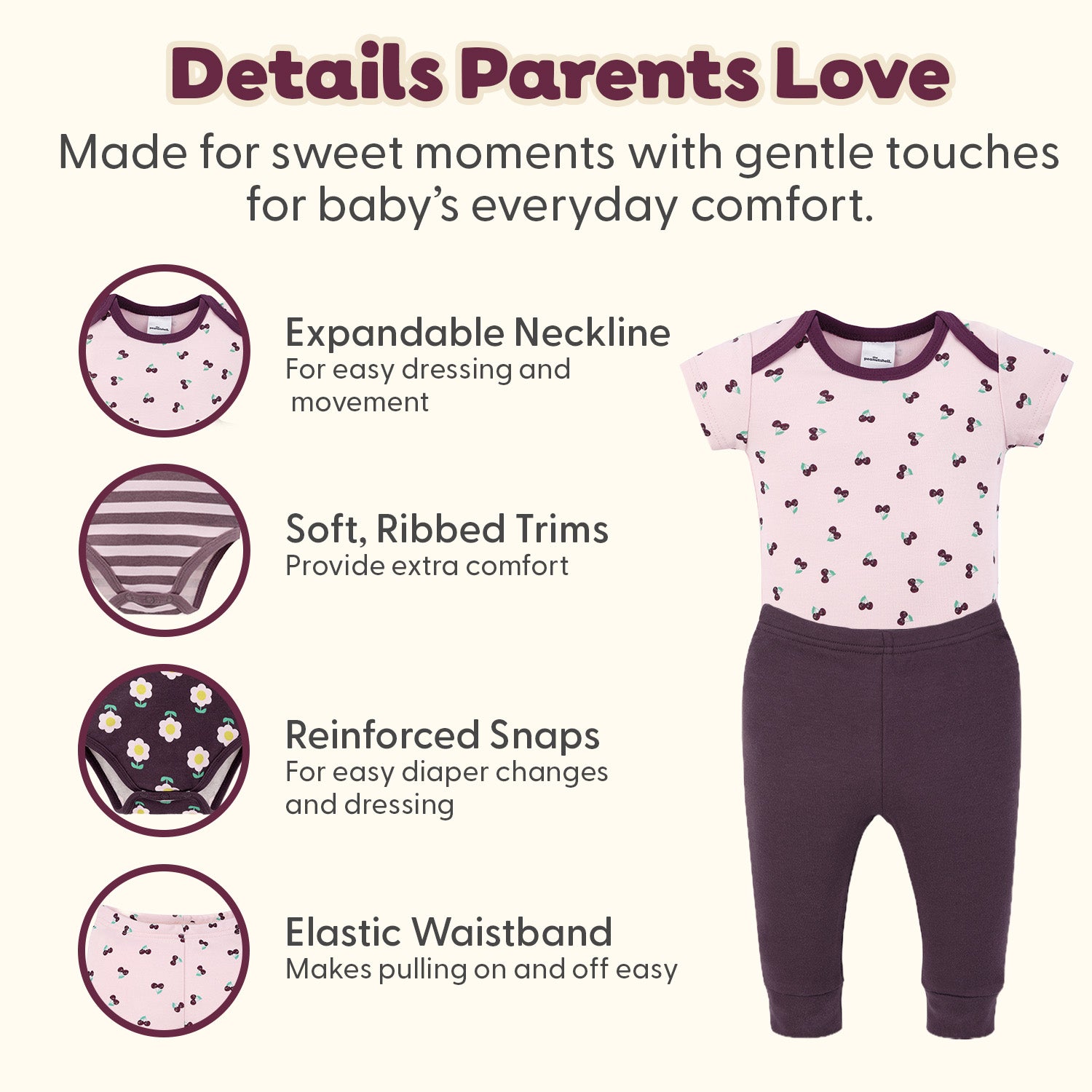 Cherry Charm 15-Piece Baby Girl Clothes Set