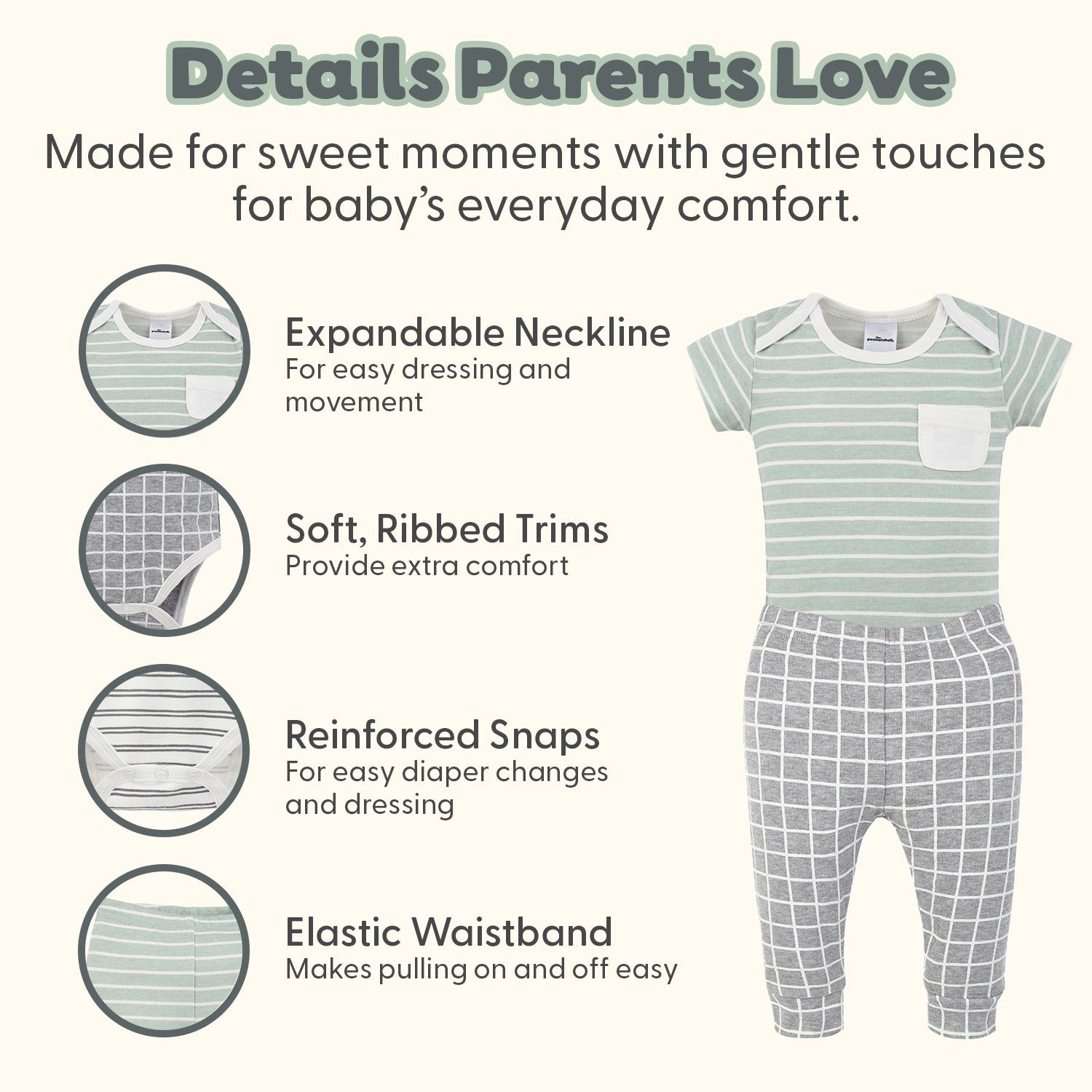 Easy Basics 15-Piece Baby Girl Clothes Set, 0-3 Months