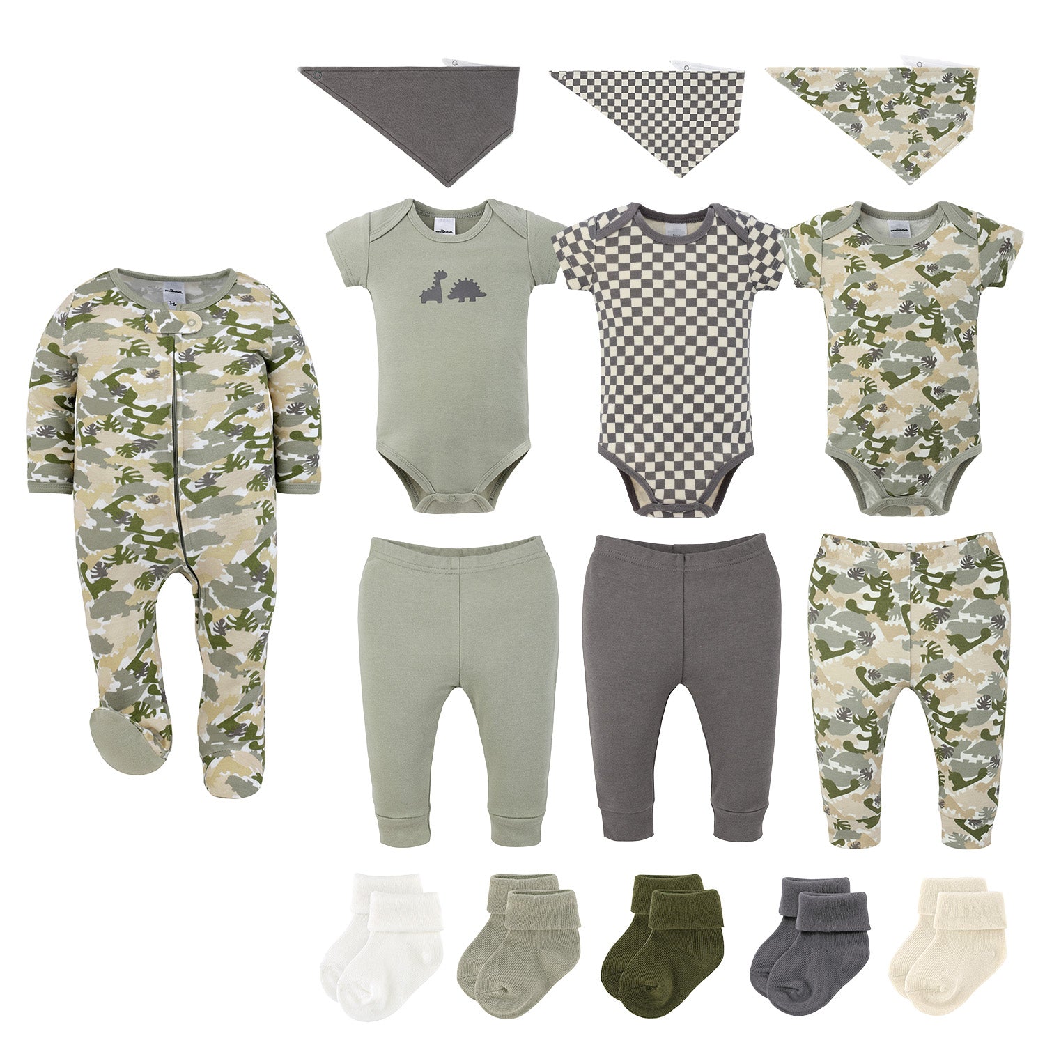 Offroad Dino 15-Piece Baby Girl Clothes Set